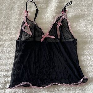 Sexy Little Things Chemise Lingerie Black Pink Top Sz L